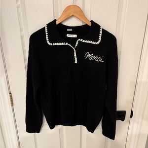NWOT Active USA Black and White Merci Sweater